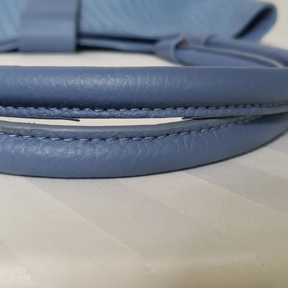 H by Halston Blue Embossed Croc Tote imperfect